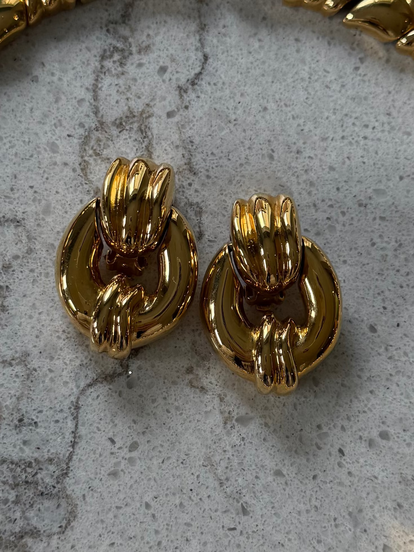 Vintage Gold DoorKnocker  Earrings