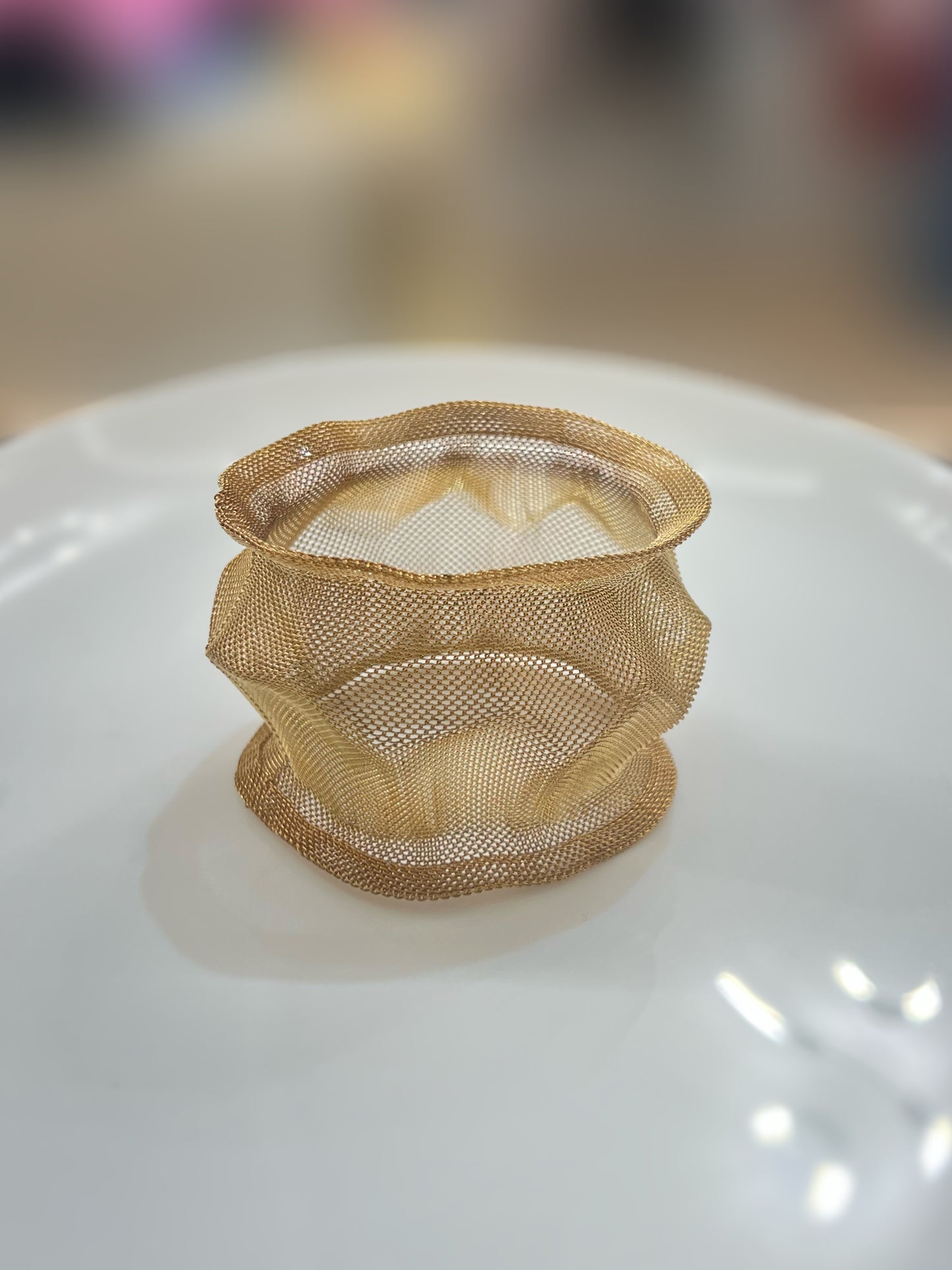 Mesh Gold Hammered Cuff