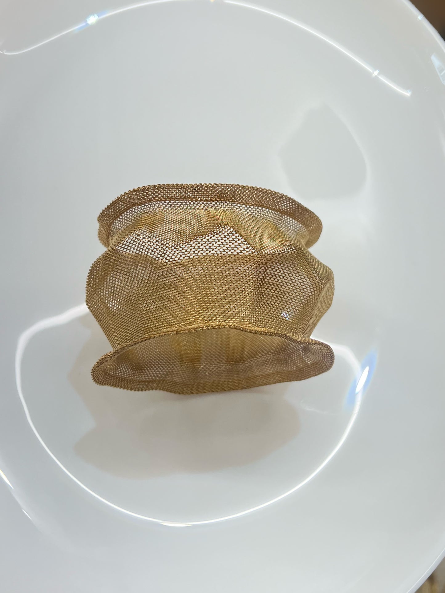 Mesh Gold Hammered Cuff
