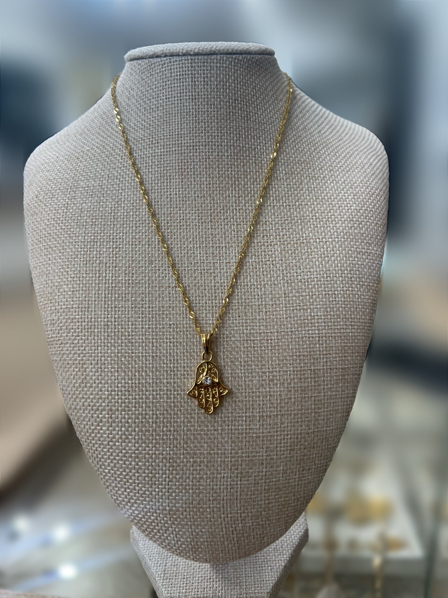 Gold Hamsa Necklace