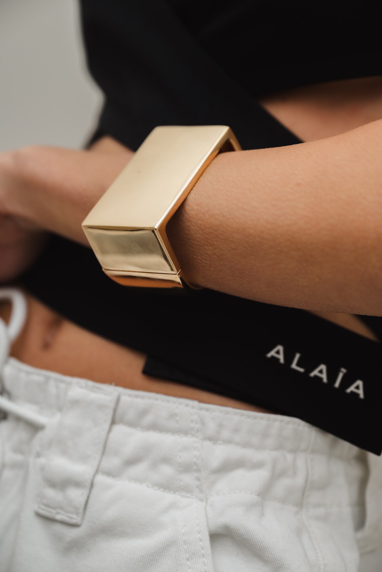 Gold cuff bracelet