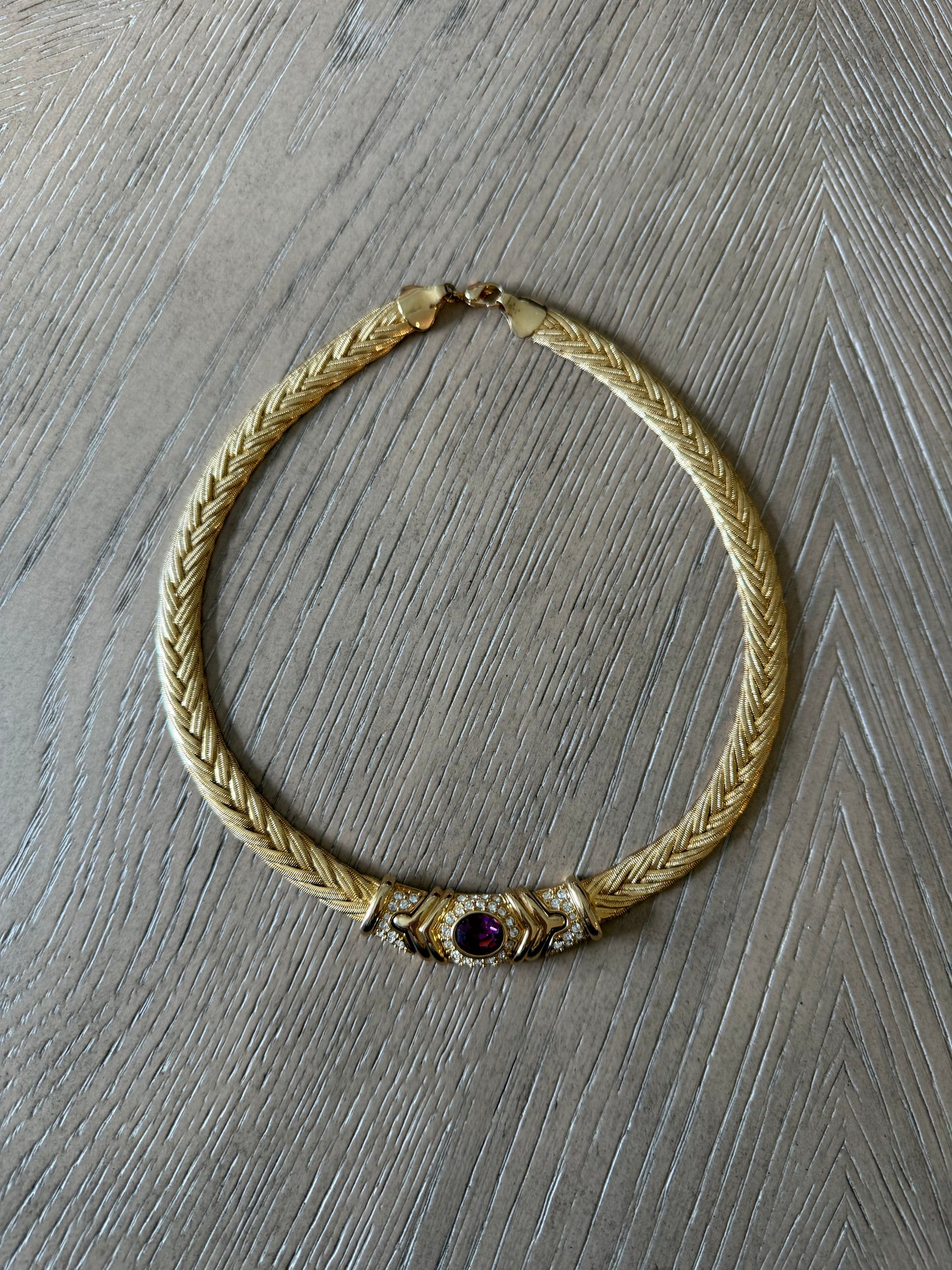 Vintage Nolan Miller Purple Crystal Necklace