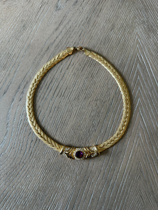 Vintage Nolan Miller Purple Crystal Necklace