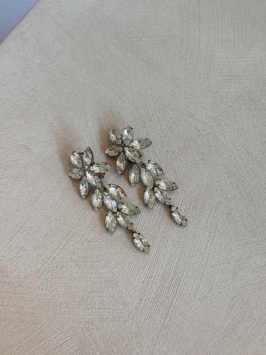 Vintage Flower Crystal Earrings