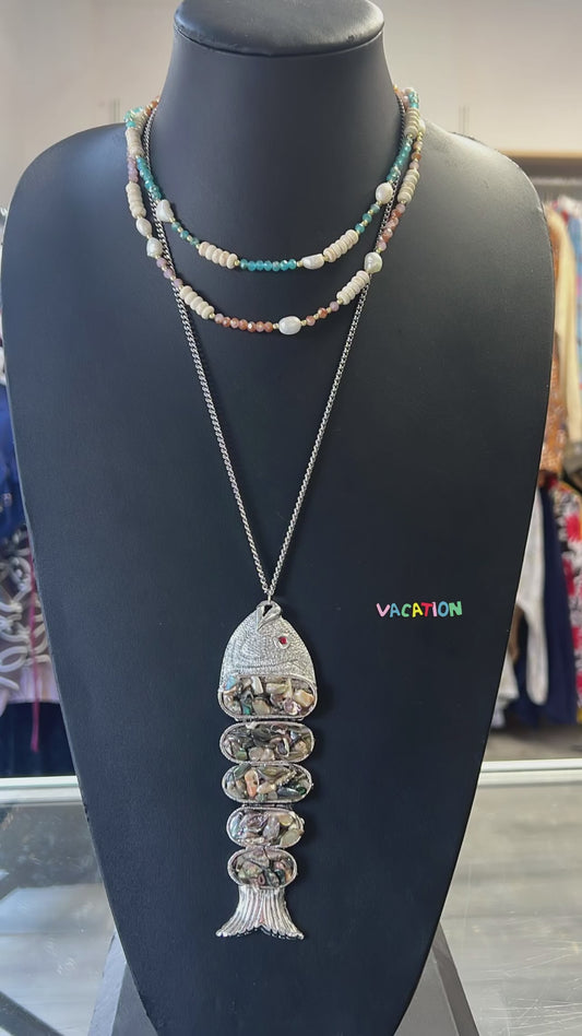 Articulated Fish Pendant Necklace